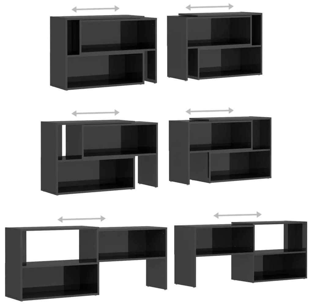 Móvel de TV 149x30x52 cm derivados de madeira cinza brilhante