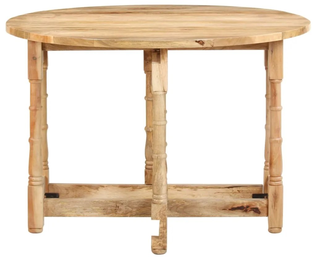 Mesa de jantar redonda 110x76 cm madeira de mangueira maciça