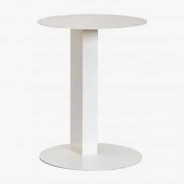 Mesa Lateral Redonda Em Aço (ø40 Cm) Wallace Gardénia Branco - Sklum
