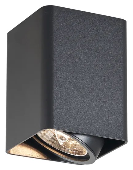 Foco de superfície de design preto GU10 70mm giratório e inclinável - Vox Design