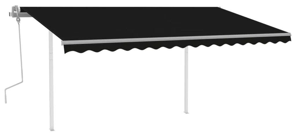 Toldo retrátil manual com luzes LED 4,5x3,5 m antracite