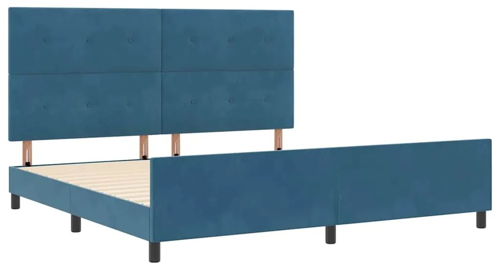 Cama vidaXL Azul Escuro 200x200 cm Veludo