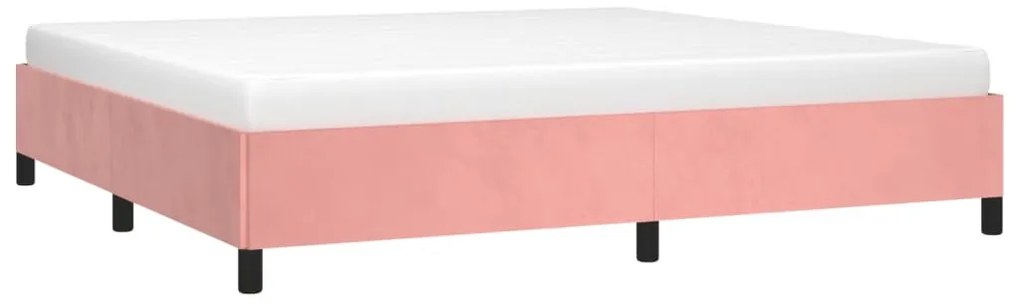 Estrutura de cama 200x200 cm veludo rosa