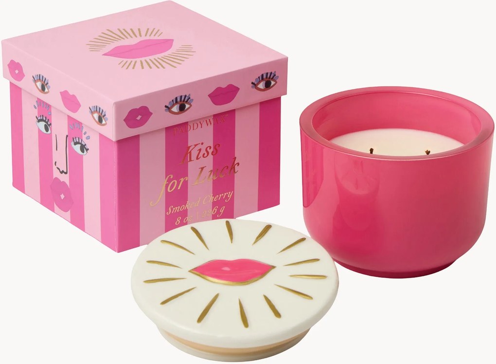 Vela perfumada em vidro Lips (cereja fumada)