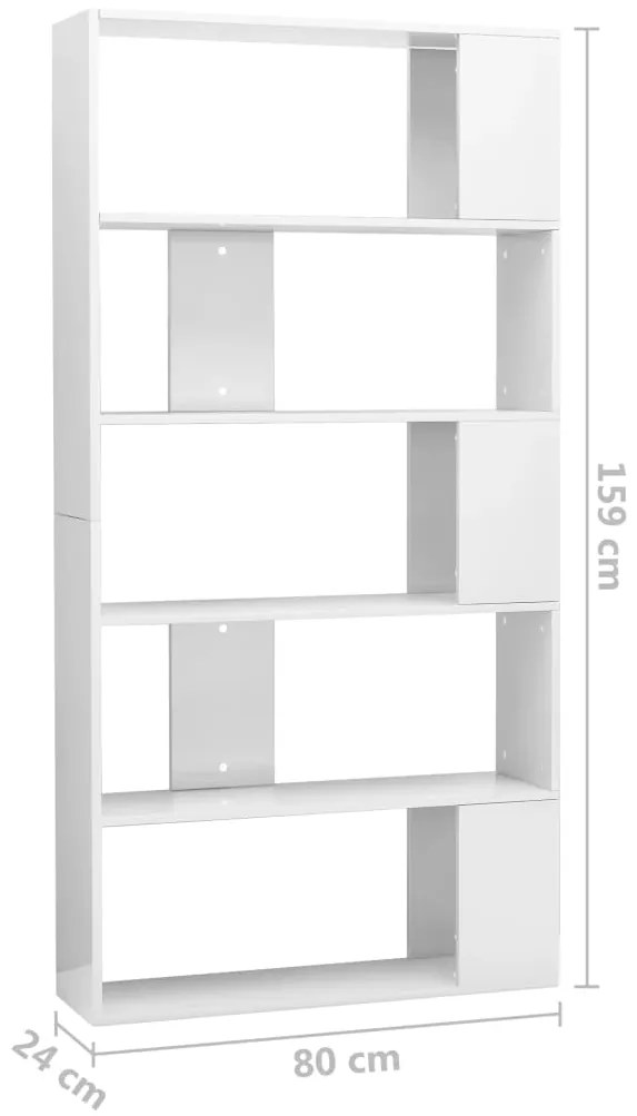 Estante/divisória 80x24x159 cm branco brilhante