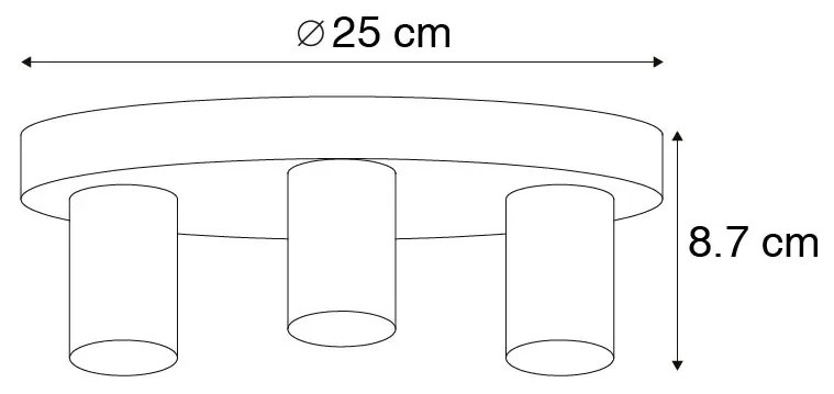 LED Candeeiro de teto inteligente redondo dourado incluindo 3 WiFi G95 - Facil Design,Moderno