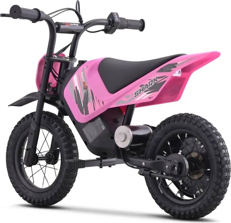 Mota elétrica para Crianças 12V SHARK, 3 a 6 anos rodas ar bombeado, Rosa