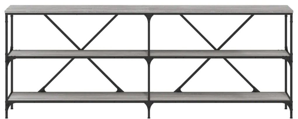 Mesa consola 200x30x75 cm derivados madeira/ferro cinza sonoma