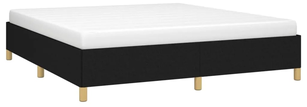 Estrutura de cama sem colchão 160x200 cm tecido preto