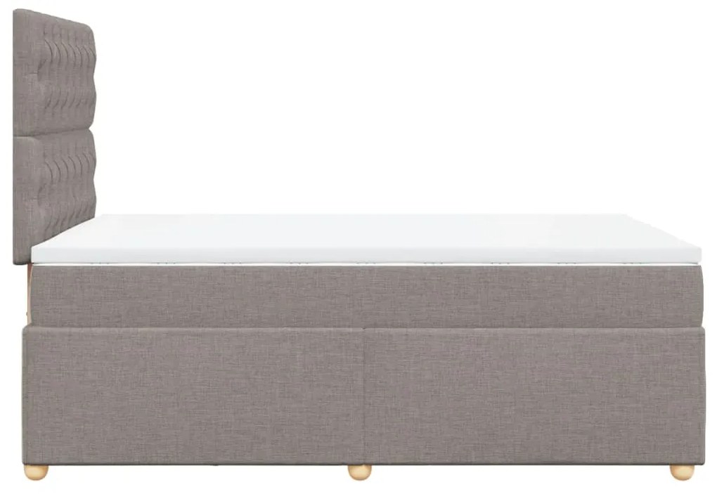 Cama boxspring c/ colchão 120x190cm tecido castanho-acinzentado