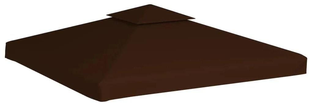Cobertura gazebo c/ 2 camadas 310 g/m² 3x3 m castanho