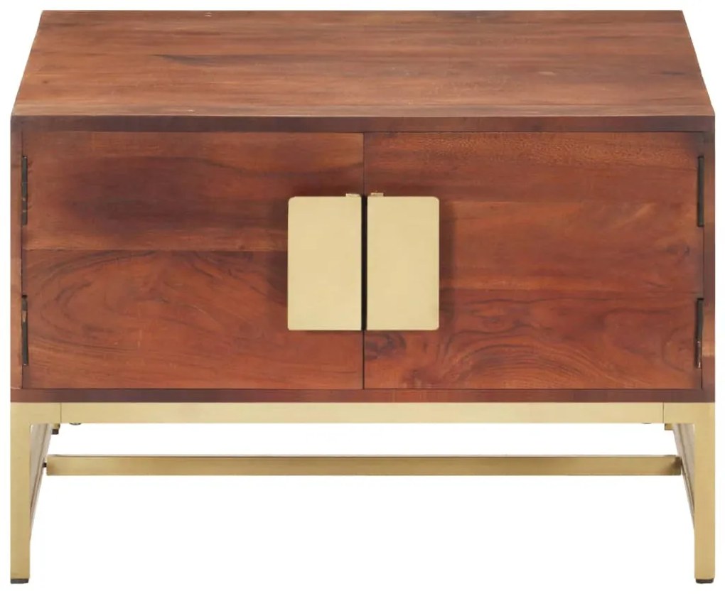 Mesa de centro 67x67x45cm madeira de acácia maciça castanho mel
