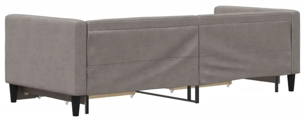 Sofá-cama c/ gavetão/gavetas 80x200 cm tecido cinza-acastanhado