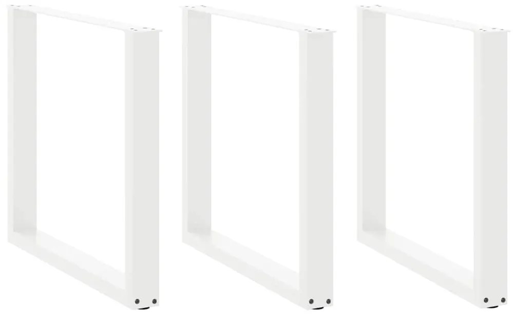 Pés para mesa de jantar em formato de U, 3 peças, branco, 80x (72-73)