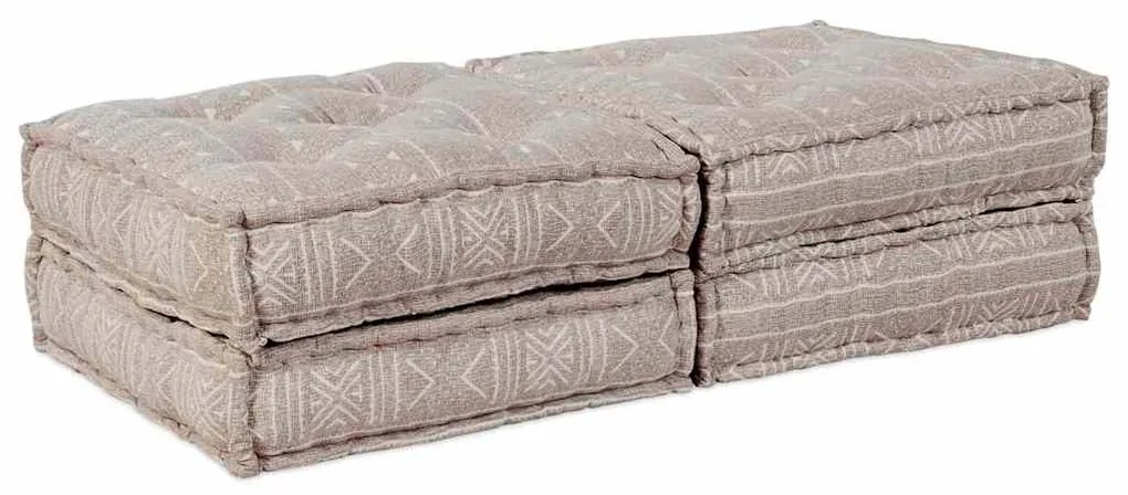 vidaXL Sofá Modular 2 pcs Marrom Claro 140 x 70 x 36 cm tecido