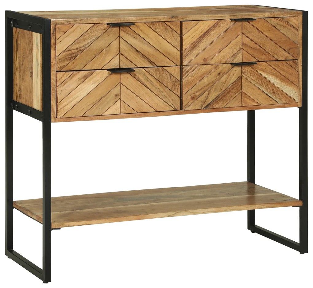 vidaXL Mesa de Consola 90x35x80 cm Madeira Sólida Acácia