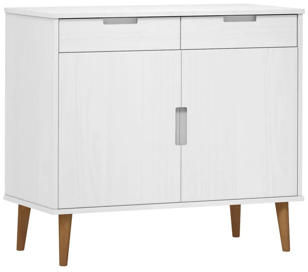 Armário Alto Eva em Pinho Maciço - Branco - Design Escandinavo