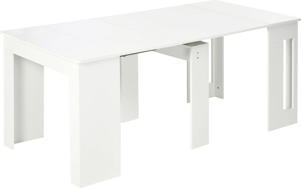 HOMCOM Mesa de Jantar Retangular Extensível para 4-6 Pessoas com Lateral Abatível Mesa Auxiliar Multifuncional 180x85x75cm Branco | Aosom Portugal