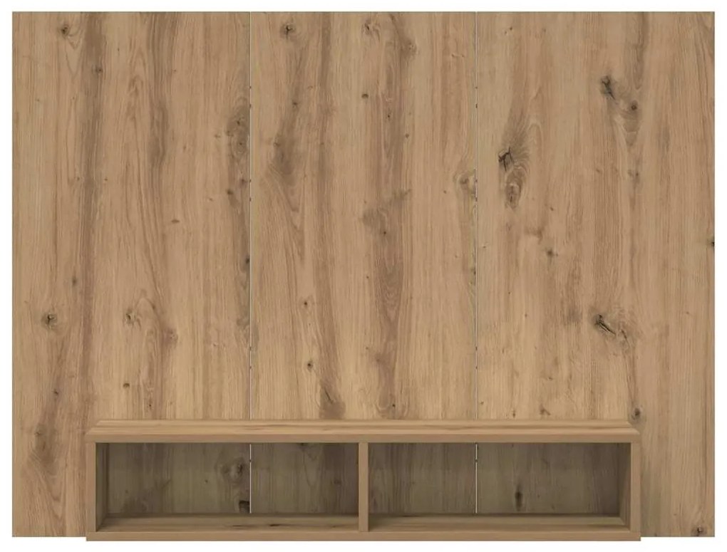 Gabinete de TV de Parede Carvalho Artesanal 120 x 23.5 x 90 cm