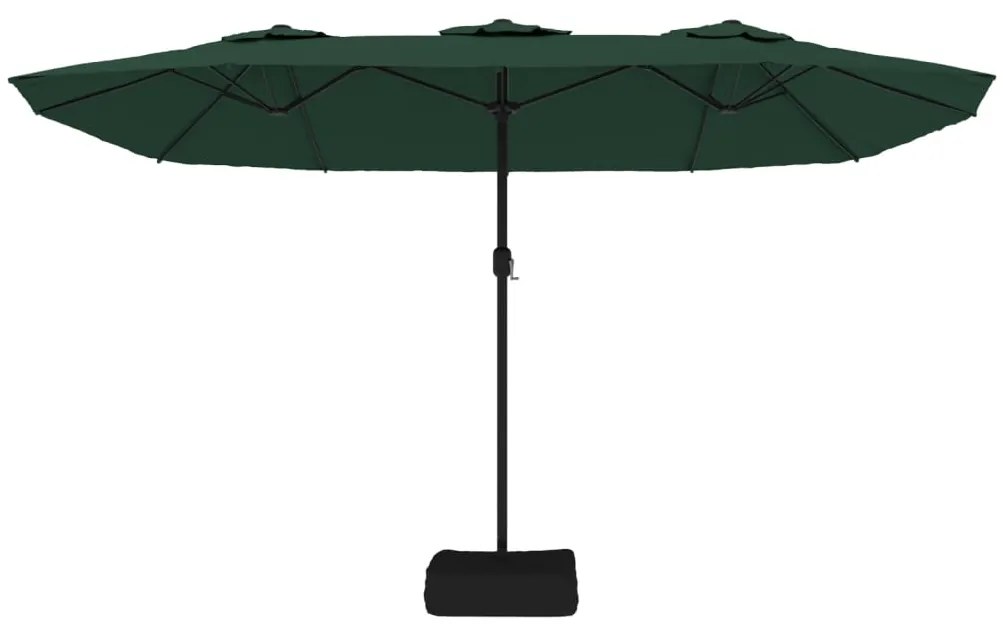 Guarda-sol com cabeça dupla 449x245 cm verde