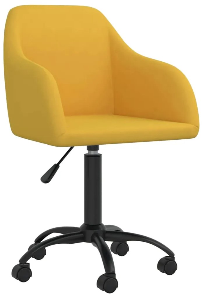 vidaXL Cadeira de escritório giratória veludo amarelo