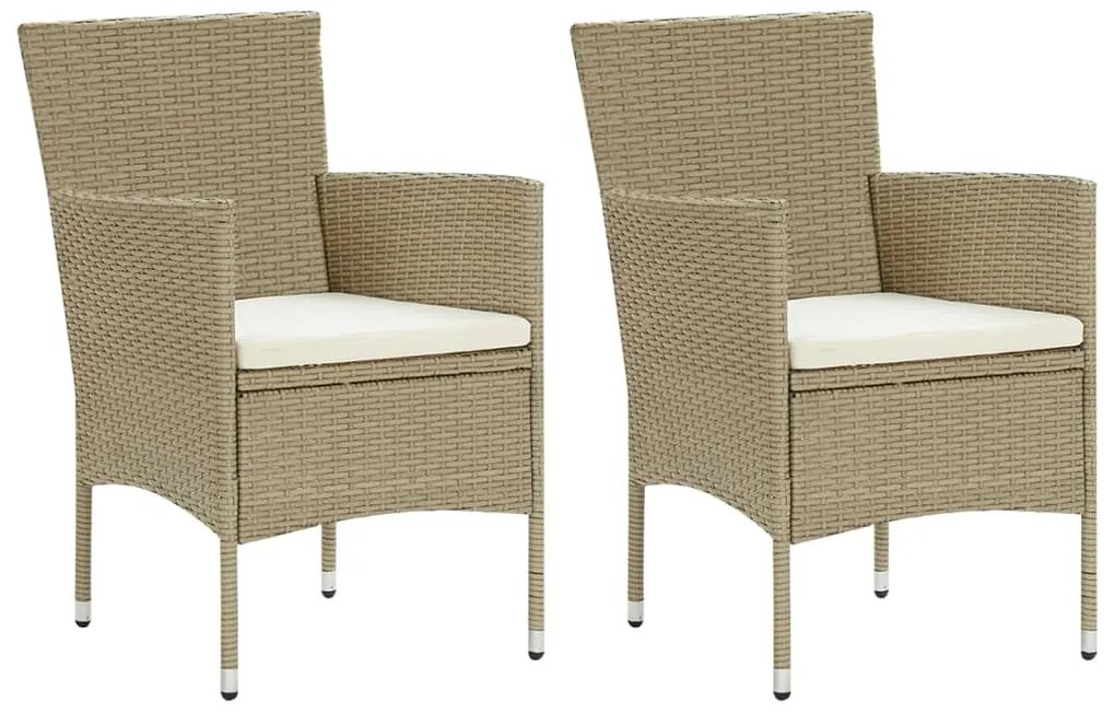 3 pcs conjunto de jantar para jardim bege