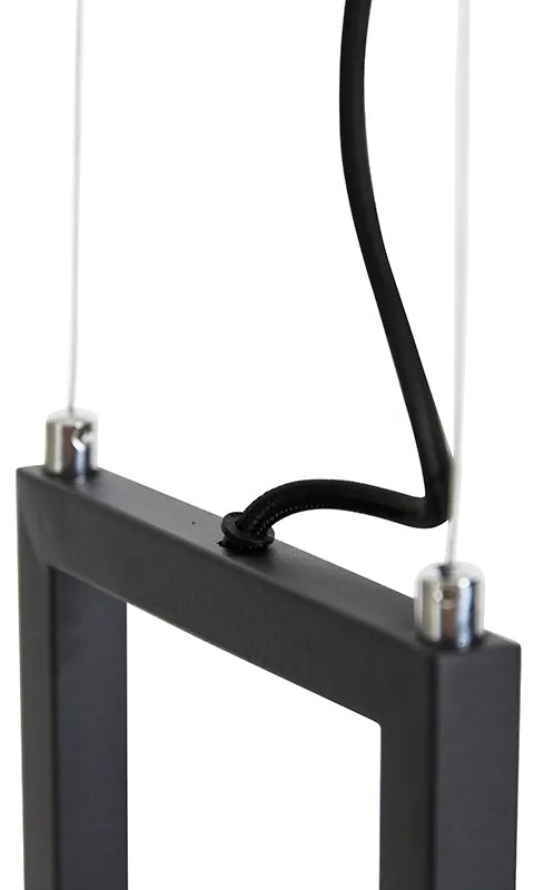 Candeeiro de suspensão industrial preto com prateleira 4 luzes GU10 - Cage Rack Industrial