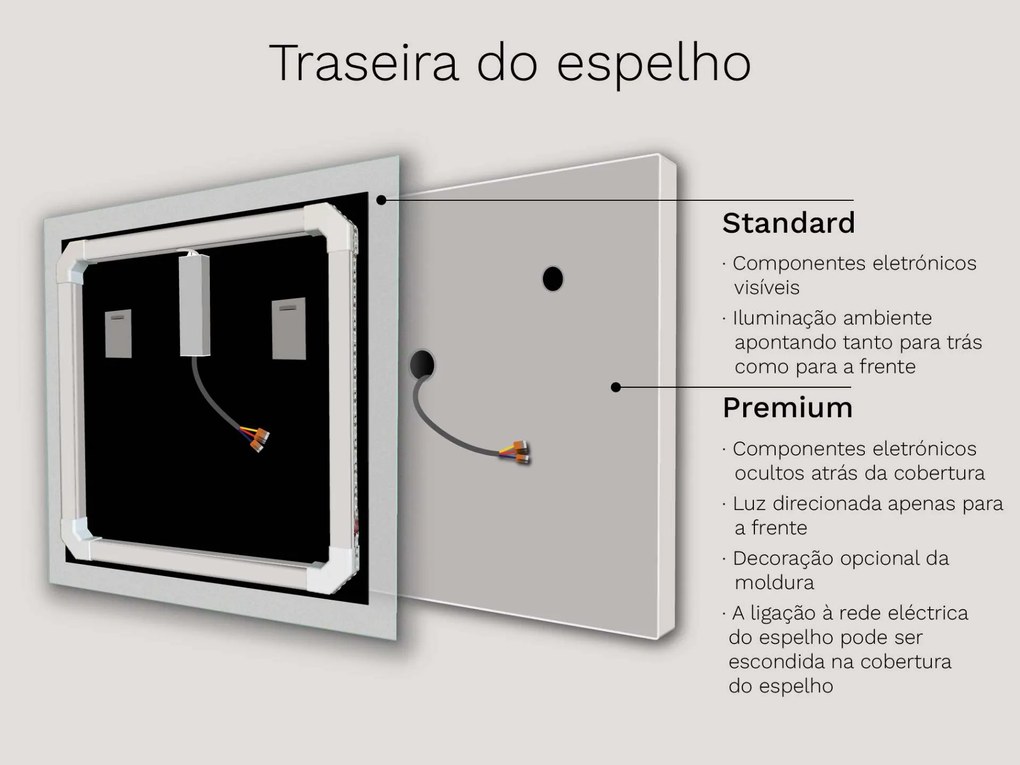 Espelho Redondo LED C6 premium 90x90