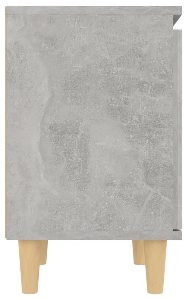 Mesa cabeceira c/ pernas de madeira 40x30x50cm cinzento cimento