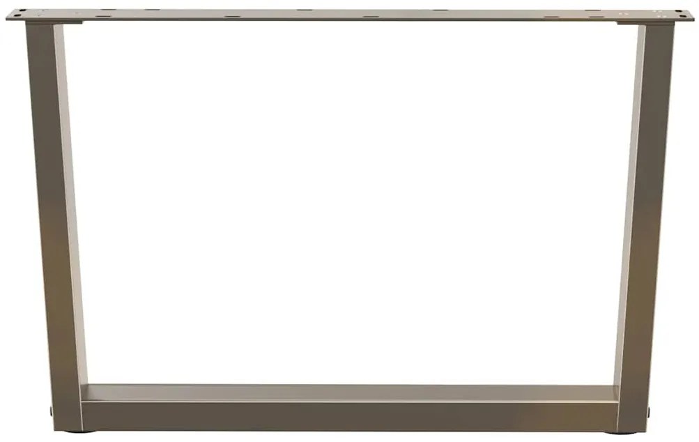 Pés para mesa de centro em formato de V, 2 peças, aço natural, 70x(42-