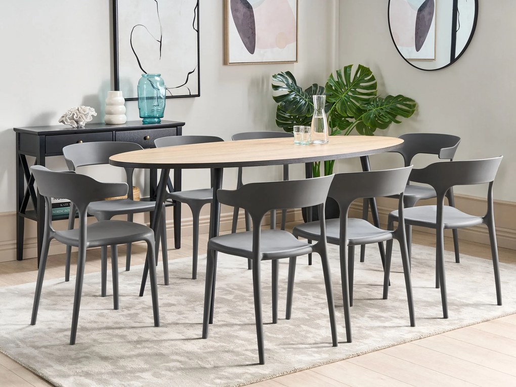 Conjunto de 8 cadeiras de jantar cinzentas GUBBIO Beliani