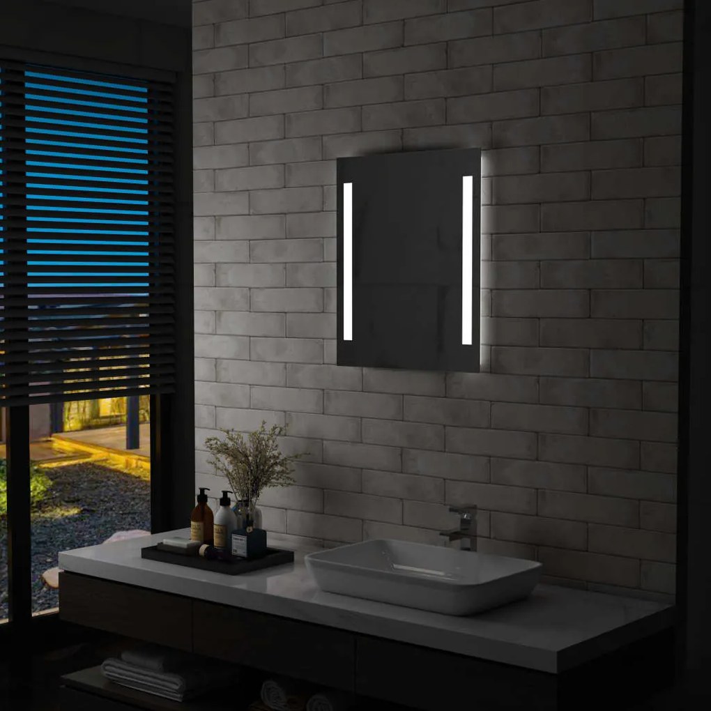 144702 vidaXL Espelho de parede LED para casa de banho 50x60 cm