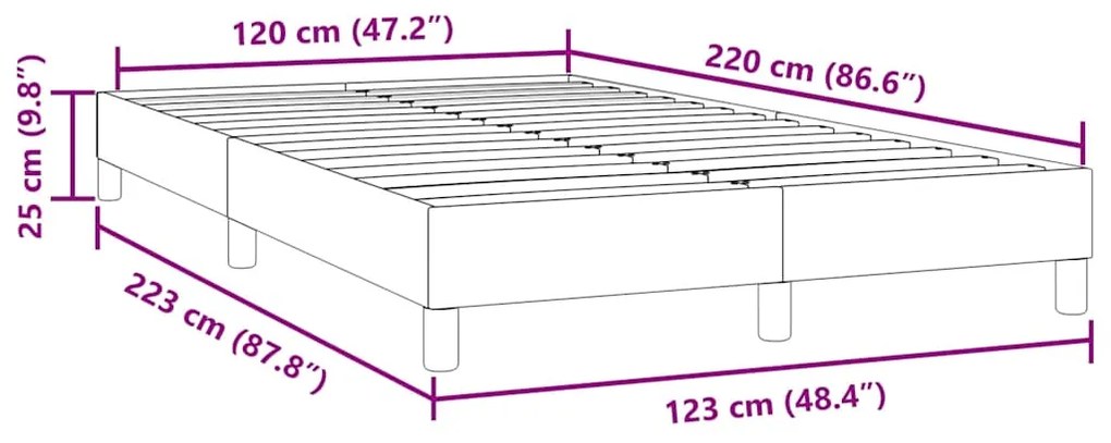 Estrutura de cama sem colchão 120x220 cm Veludo cinza escuro