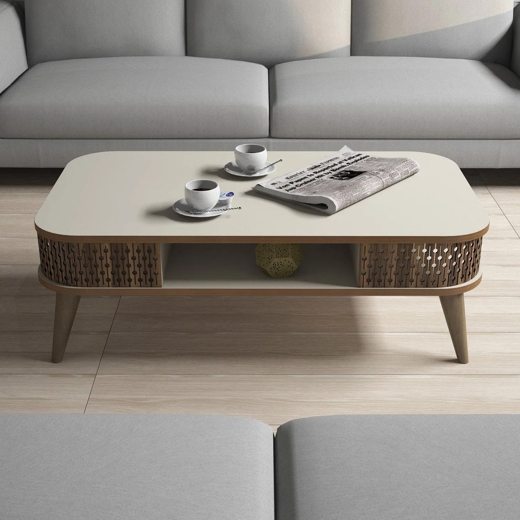 Mesa de Centro Eylül – Creme – 105x34,6x60 cm
