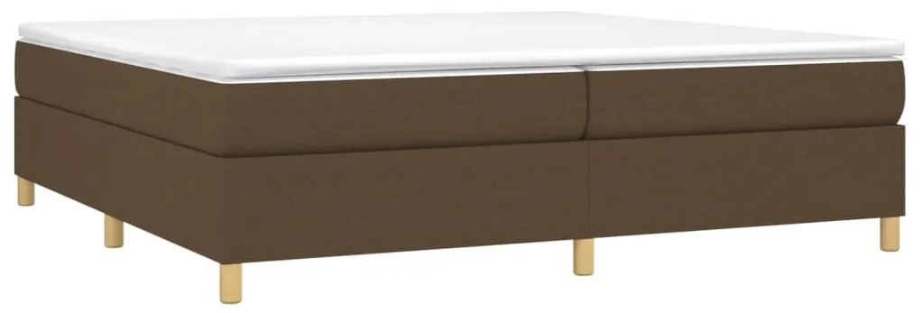 Estrutura de cama sem colchão 200x200 cm tecido castanho-escuro
