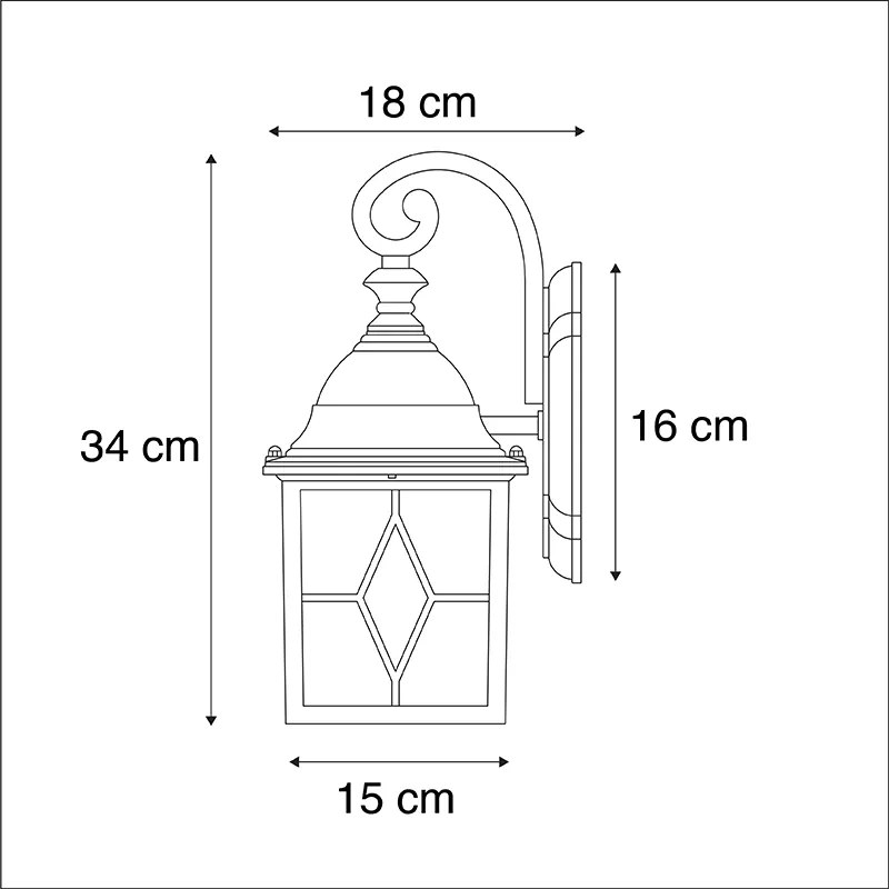 LED Candeeiro de parede exterior inteligente romântico bronze incl. Wifi A60 - London Clássico / Antigo,Rústico