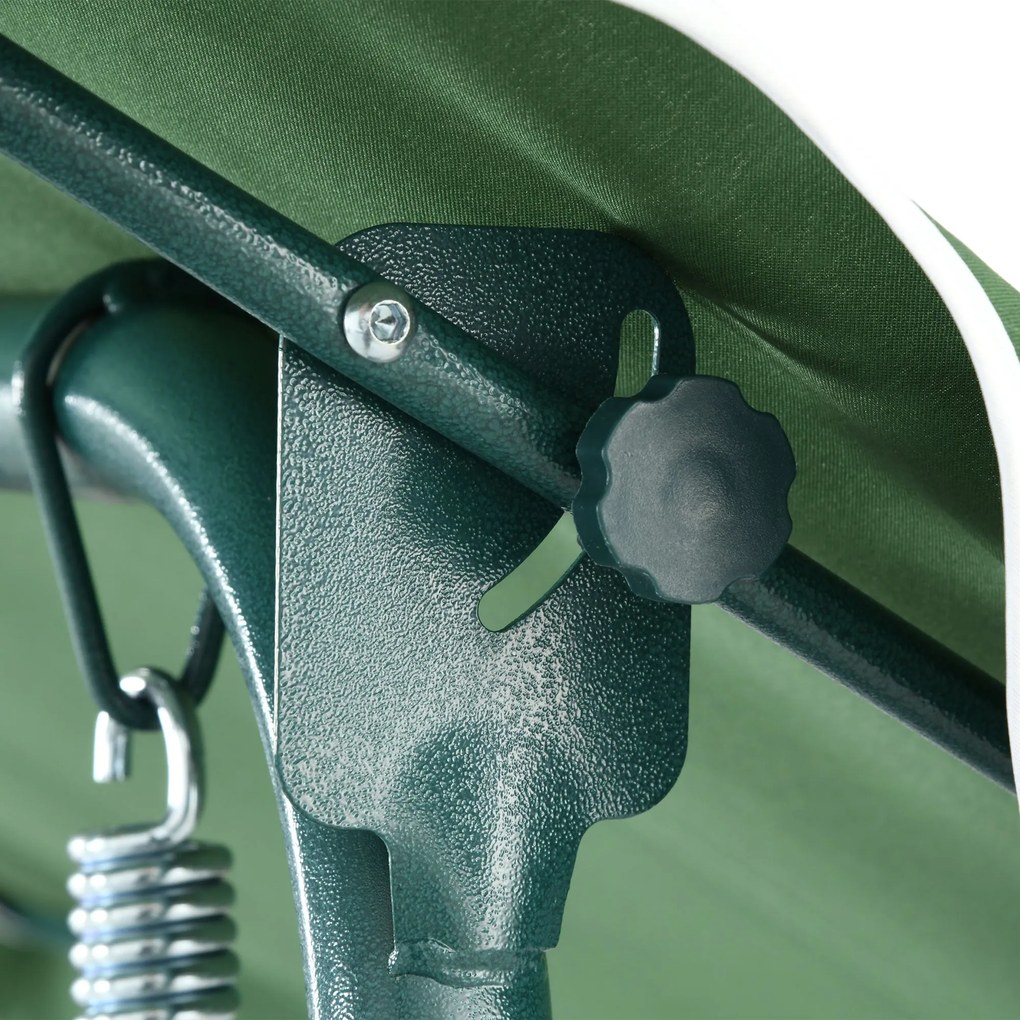 Baloiço de Jardim de 2-3 Lugares com Estrutura de Metal Almofada Toldo