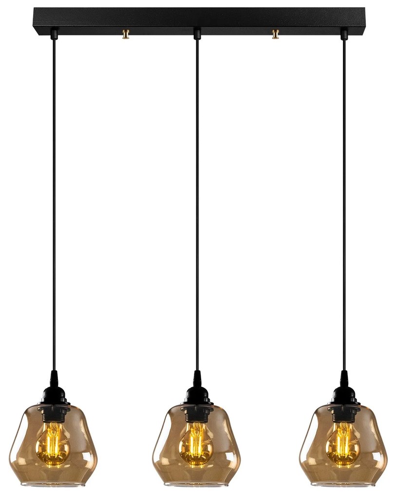 Candeeiro de Teto Gold - Dourado e Preto - 65 x 15 cm