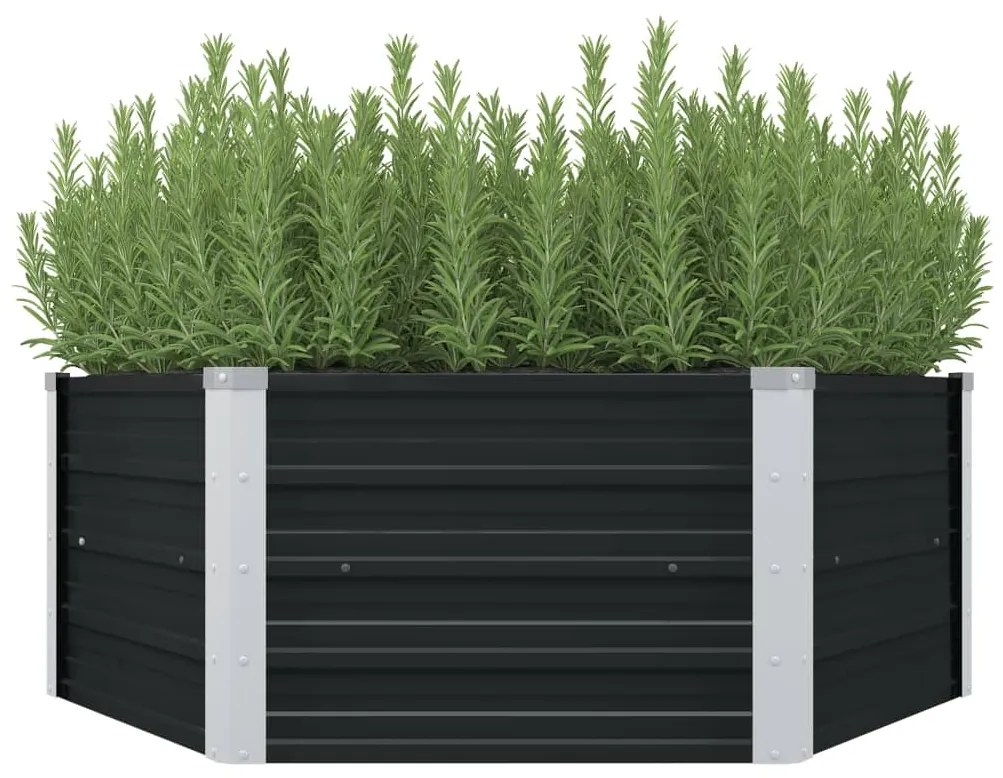 vidaXL Canteiro jardim elevado 129x129x45 cm aço galvanizado antracite