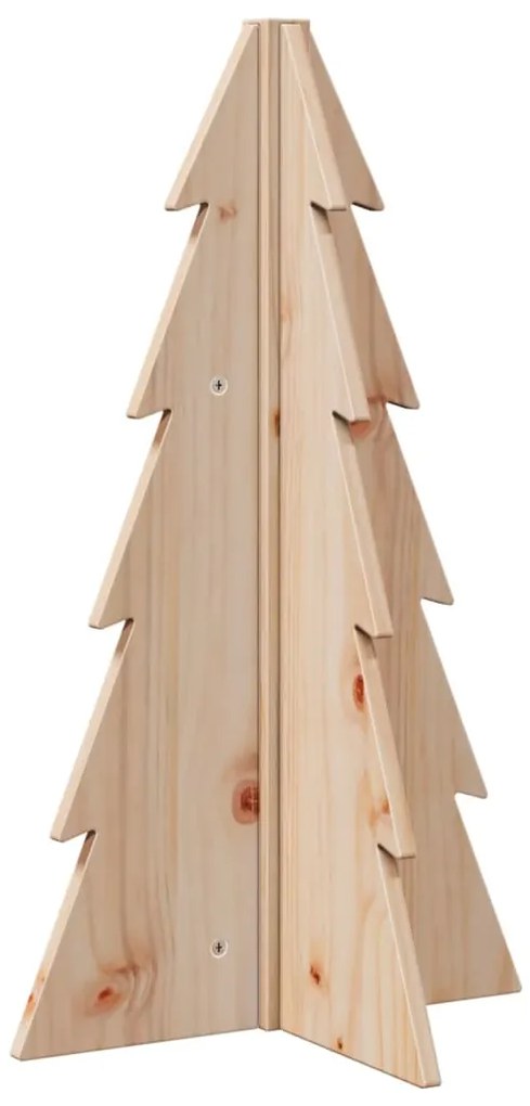 Árvore de Natal decorativa 69,5 cm madeira de pinho maciça