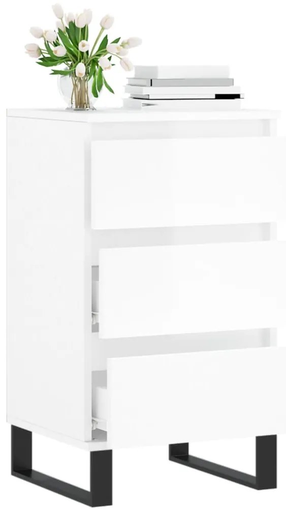 Aparador 40x35x70 cm derivados de madeira branco brilhante
