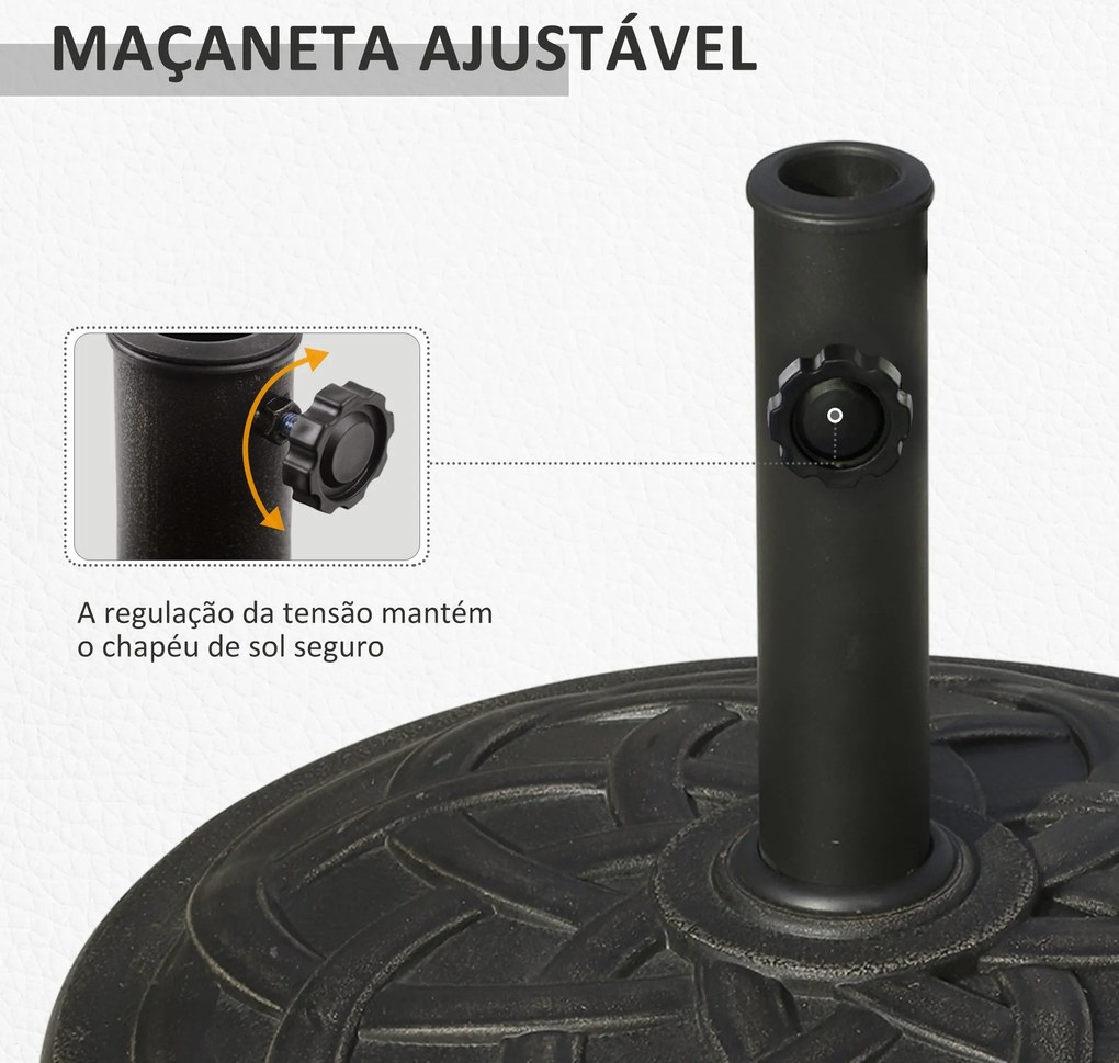 Base para Chapéu de Sol Suporte para Chapéu de Sol de Resina para Jard