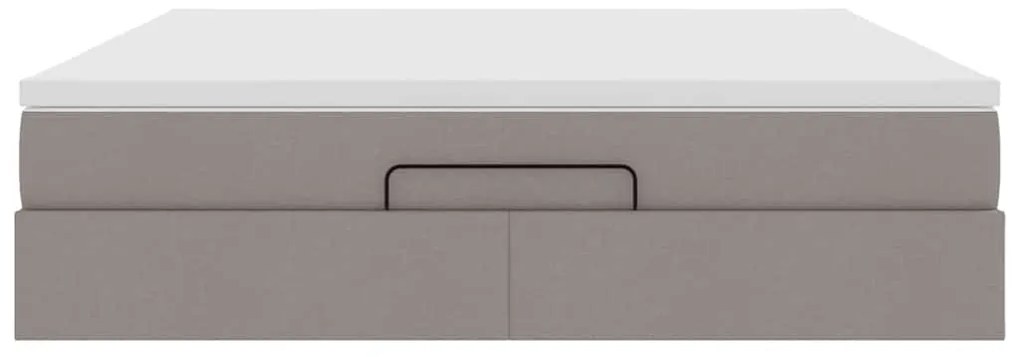 Estrutura de cama otomana com colchão tecido cinzento 160x200cm