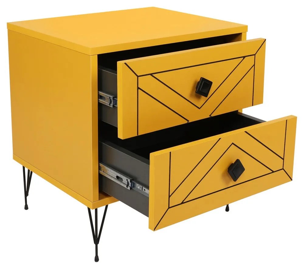 Mesa de Cabeceira Luna – Amarela – 50x55x40 cm