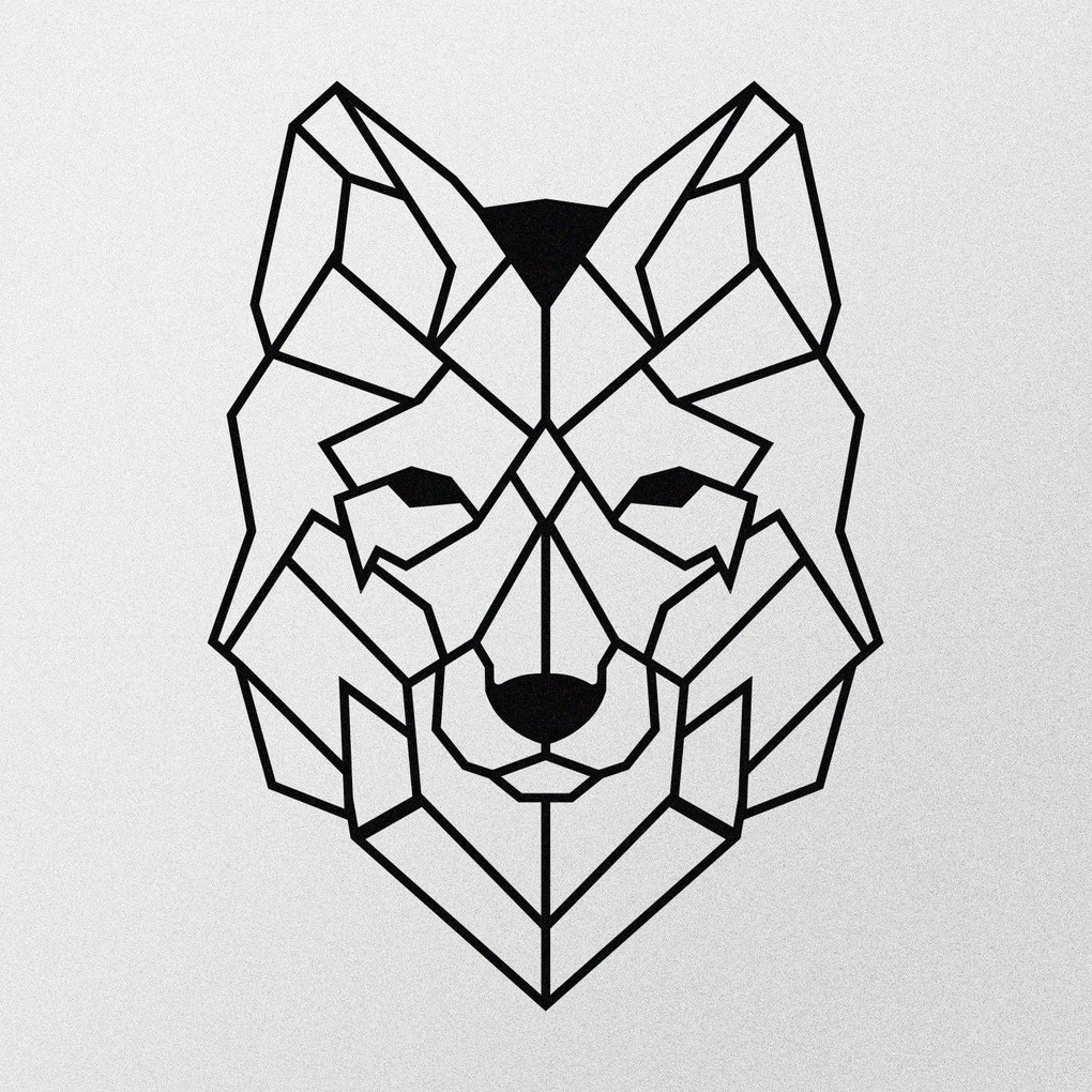 Acessório Decorativo de Parede Metal Wolf2 – Preto – 41 x 57 cm