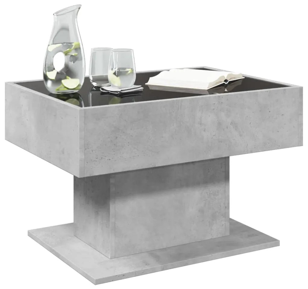 Mesa de centro c/ LEDs 70x50x45 cm derivados de madeira