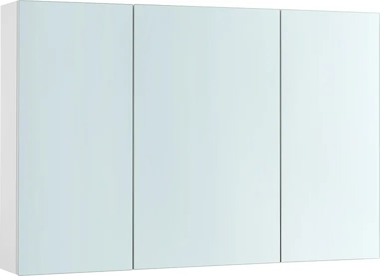 Armário de parede casa de banho com espelho e prateleira regulável, 15 x 90 x 60 cm branco