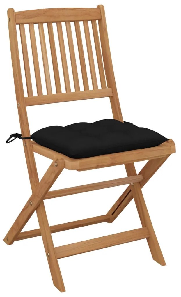 Cadeiras de jardim dobráveis c/ almofadões 6 pcs acácia maciça
