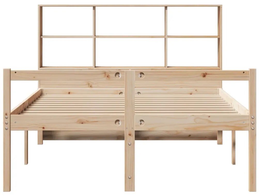 Cama com estante sem colchão 140x190 cm pinho maciço