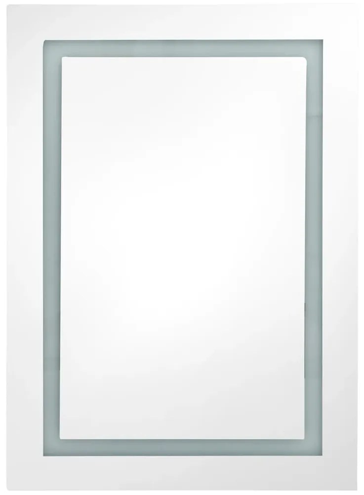 Armário espelhado casa de banho LED 50x13x70cm cinzento cimento